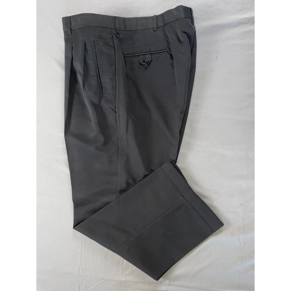 Haggar Black Label Pleated Washable Microfiber Dress Pants, Slacks. 35X29, EUC!!